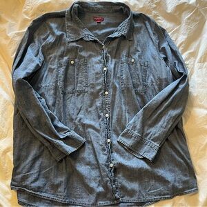 Merona Oversized Classic Denim/Chambray Button-Down Shirt